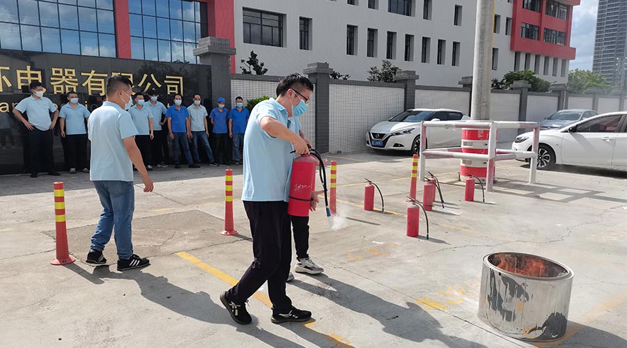 安全生產(chǎn)不松懈！金環(huán)電器開展消防應(yīng)急救援演練