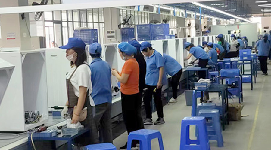 生產(chǎn)實(shí)況！金環(huán)電器開展客戶TCL滾筒衣服烘干機(jī)生產(chǎn)